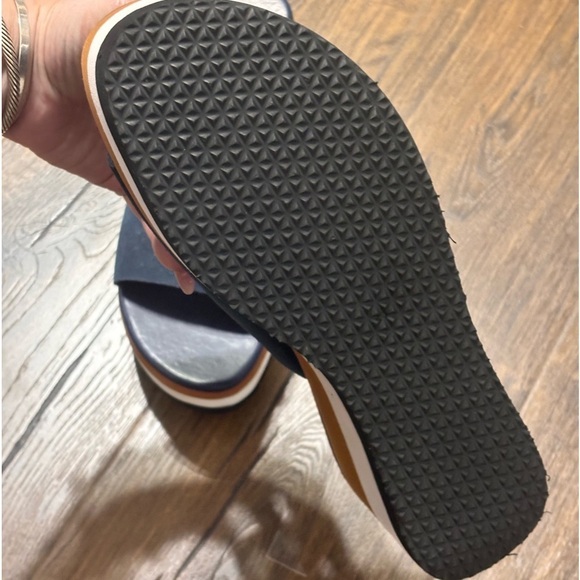 Matisse Femme suede Leather platform sandals in navy size 10 New - Picture 2 of 6